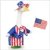 Vestido de Ganso com Bandeira Americana para o Dia da Independência Transfronteiriço, Fantasia de Ganso de Varanda com Bandeira de Estrelas e Listras, Venda Direta do Fabricante