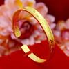 Pulseira Feminina Vietnamita Shajin Palavras Verdadeiras de Seis Caracteres Latão Banhado a Ouro Jateamento Coração Agulhas Pulseira Aberta Joia Igual