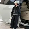 Conjunto Casual de Otoño para Niñas 2026 Nueva Moda Primavera-Otoño Sudadera con Cuello Alto y Pantalones de Pierna Ancha Conjunto de Dos Piezas