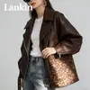 Bolso Tote de Hombro Cruzado para Mujer Estilo Coreano Ins Nicho Versátil Gamuza Retro Estampado de Leopardo Bolso Cubo Bolso de Madre