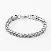 Pulsera Cubana de Acero Inoxidable Hip-Hop Transfronteriza, Pulsera Pulida por Ambos Lados, Pulsera de Acero de Titanio Estilo Punk de Alta Gama para Hombres y Mujeres