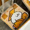 Cojín de Imitación Cachemir con Perro Blanco de Dibujos Animados para Silla de Oficina de Larga Duración, Cojín de Silla Suave y Resistente al Calor para el Hogar