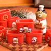 Gato de la Suerte de Año Nuevo YQT Impresión a Doble Cara Cesta Roja para Pan Juego de Comida en Miniatura Accesorios de Resina Joyería DIY Adornos Pequeños