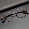 Tortuga Wannian con armazón para gafas de miopía de titanio puro ultraligero para hombre, caja pequeña, armazón para gafas planas con luz anti-azul al por mayor 6801