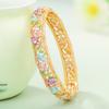 Pulseira Widney Beijing Cloisonne Tulipa Vazada Flor Pintada Diamante Estilo Étnico Pulseira Aberta para Mulheres