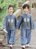 Conjunto Tradicional Chino para Niños, Nuevo Hanfu de Estilo Chino de Verano, Versión Delgada, Vestido Formal para Niña de un Año, Atuendo para Fiesta de Cumpleaños, Traje Tang, Disfraz Antiguo