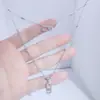 Comercio exterior transfronterizo para pines con incrustaciones de circonita de doble capa collar para mujer versátil uso en capas nicho moda joyería de alta gama