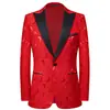 Chaqueta de traje roja, anfitrión casual, vestido floral, traje de actuación para banquete de escenario de cantante, traje de escenario juvenil para hombre
