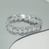 Pulseira Hip Hop Europeia e Americana em Prata Esterlina 925 Conjunto de Pulseiras em Formato de Coração Zircônia Corrente Tennis em Formato de Coração Sensação de Alto Padrão