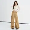 Jeans casuales de estilo americano azul marino transfronterizos con bolsillos tridimensionales para mujer, nuevo modelo de principios de otoño 2026 con diseño de múltiples tachuelas