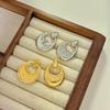 Pendientes de aleación irregulares con diseño de viento retro europeo y americano, pendientes de luna con personalidad geométrica de alto sentido, venta al por mayor