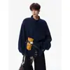 Chaqueta de mezclilla de manga larga retro americana, camisa de mezclilla lavada con cuello de solapa, top moderno para hombre de primavera y otoño, versión coreana