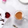 Vaso de vidrio de borosilicato simple con aislamiento térmico antiquemaduras para jugo, leche, café, taza de vidrio de doble capa con forma de corazón