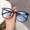 Gafas transparentes anti-luz azul tendencia japonesa y coreana montura grande montura redonda espejo plano reparación de rostro para estudiantes montura de gafas para miopía venta al por mayor