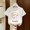 Camiseta de Algodón Puro Casual de Moda para Niñas Verano 2026 Nuevo Elegante Top de Media Manga para Niños Mayores Niñas a la Moda
