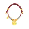 Nuevo Pulsera de Hello Kitty con Lazo de Dibujos Animados Cuerda Trenzada Placa de Alta Retención de Color Cuerda Rojo Trigo Envuelto Pulsera de Calabaza para Regalos