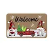Tapete Decorativo de Chão Papai Noel Transfronteiriço, Tapete de Porta Absorvente Antiderrapante de Veludo Cristal para Entrada, Tapete de Porta Decorativo Externo