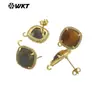 WT-JFE120 Exquisitos Pendientes Cuadrados de Colores Piedra Pequeño Tesoro Borde de Circonita Pendientes Superiores Accesorios Pendientes