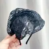 Nuevo Sombrero de Primavera y Otoño de Moda Transpirable de Hilo de Doble Capa para Cubrir el Cabello Blanco, Media Boina de Estilo Occidental con Banda Ancha para la Cabeza, Banda para la Cabeza Versátil, Tocado para Mujer
