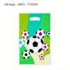 Bolsas de regalo para fiestas de huellas de perro de venta caliente transfronterizas, bolsas de regalo de recuerdo de dibujos animados de fútbol, bolsas de plástico para dulces, suministros de decoración de cumpleaños