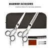 Tijeras de Peluquería, Tijeras Planas de Acero Inoxidable Integradas para Uso Doméstico para Adelgazar y Recortar el Cabello, Juego Completo de Herramientas para Cortar el Cabello