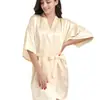 Nuevos Pijamas Sexys Europeos y Americanos, Seda Simulada, Encaje Sexy, Cárdigan Talla Grande, Camisón, Bata de Casa, Venta al por Mayor Transfronteriza