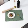 Manteles Individuales de Cuero de Lujo Ligero, Manteles Cuadrados de Hotel Doble Cara Grabados para Mesa de Comedor con Aislamiento Térmico, Manteles Impermeables y a Prueba de Aceite para Platos y Tazones, Vajilla
