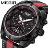 Reloj Megir para Hombre Deportivo Multifunción Cronógrafo Impermeable Personalizado Reloj de Cuarzo para Hombre 2076