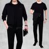 Traje esportivo masculino de meia-idade 2023 primavera e outono masculino tamanho grande roupa esportiva traje casual masculino terno de três peças para pais