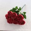 7 Rosas Concubina Imperial Estilo Coreano Ramo de Rosas Pequeño con Mango 7 Rosas Philips Flor de Simulación Hogar Boda Ramo de Rosas