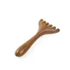 Pente Raspador de Massagem de Sândalo Dourado, Pente Pequeno Portátil para Raspagem do Couro Cabeludo e Massagem de Pontos de Acupuntura, Adequado para Todo o Corpo, Portátil e Sem Pintura