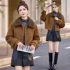 Colección de otoño 2026: abrigo de lana con cuello de piel sintética, nuevo, sencillo y elegante