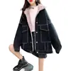 Chaqueta de mezclilla gruesa con forro polar para mujer, versión coreana de moda, corte holgado, talla grande, nuevo estilo otoño e invierno 2021, cárdigan versátil estilo boyfriend