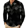 Ropa de hombre de manga larga, nueva de otoño, casual, moderna, de lujo ligero, playera tipo polo, top de moda para hombre de comercio transfronterizo