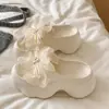 Zapatos de Hada de Moda con Suelas Gruesas, Sandalias de Plataforma, Sandalias de Playa Florales Estilo Francés de Perlas 2026