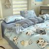 Juego de Ropa de Cama para Dormitorio de Estudiante Individual de Otoño e Invierno de Cuatro Piezas, Juego de Tres Piezas, Funda de Edredón de Una Pieza, Algodón de Aloe Vera