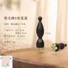 Palo de masaje de sándalo morado de 8 cuentas con forma de loto, de doble cara para acupresión y limpieza de meridianos, con un cuerno de carnero y un zhuque (pájaro rojo) diseño, para masaje ocular y facial