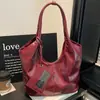 2026 Nova Bolsa Tote Grande Capacidade em Couro Wax Oiled Retro Sensação de Alto Padrão Bolsa de Ombro Único Feminina Bolsa para o Dia a Dia da Mulher