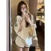 Conjunto Novo de Verão 2026 Soltinho de Manga Curta para Mulheres, Shorts Esportivo Casual de Perna Larga, Conjunto de Duas Peças da Moda Tendência para Meninas