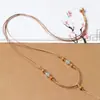 Corda de corrente universal tecida à mão para colar de jadeíte e jade Hetian Cordão para pendurar pingente estilo chinês para homens e mulheres Cordão de couro encerado