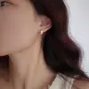 Pendientes de Plata de Ley S925 Tiqi Estilo Lujo Ligero de Concha y Cruz para Mujer, Modernos Geométricos con Circonita Incrustada, Exquisitos Pendientes para el Día a Día