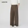 Pantalones Rectos de Pierna Recta, Holgados, con Caída, de Alta Gama, Estilo Retro Americano, Simples, Versátiles, Casuales, Largos, de Moda para Hombre