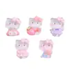 Hielo a través de lindo gato fresa de dibujos animados accesorios para joyería DIY pegamento de crema resina pequeños accesorios hebilla de zapato con agujero bolsa de material