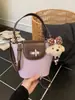 Bolsa de Balde Colorida Patchwork Fashionable 2026 Nova Coleção Primavera/Verão Personalidade Ins Bolsa de Ombro Tendência Bolsa Transversal