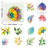 50 Pegatinas para Mascotas Creativas Champiñones Hojas Diario Transparente Paquete de Pegatinas para Diario de Plantas Decoración de Material Caliente