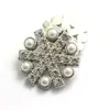 Botones Metálicos Dobles de Perla con Forma de Flor, Forma de Arroz, Incrustados con Diamantes para Ropa Exterior de Lana Cachemira, Suéteres, Botones de Pierna Alta