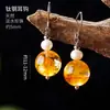 Pendientes transfronterizos de acero de titanio y cristal natural, pendientes de ágata aguamarina, ganchos para orejas de perla de agua dulce, venta al por mayor de pendientes de cristal