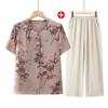 Camiseta de Verano de Manga Corta para Mujer de la Tercera Edad Camiseta de Verano de Abuela Camiseta Pequeña para Madre de 60 Años Ropa para la Tercera Edad traje