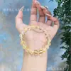 Pulsera de cristal natural, pulsera DIY de cristal amarillo, joyería unisex, cristal blanco, cristal de fresa, accesorios hechos a mano