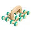 Massageador Roda da Lua, Massageador de Perna de Madeira com Dezesseis Rodas, Estilo Rolo Portátil, Massageador de Meridianos de Madeira para Uso Doméstico com Dezesseis Rodas
